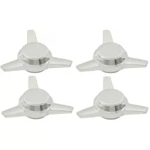 Set 4 étoiles chromées 3 hélices spinners roue | Rétro Jante
