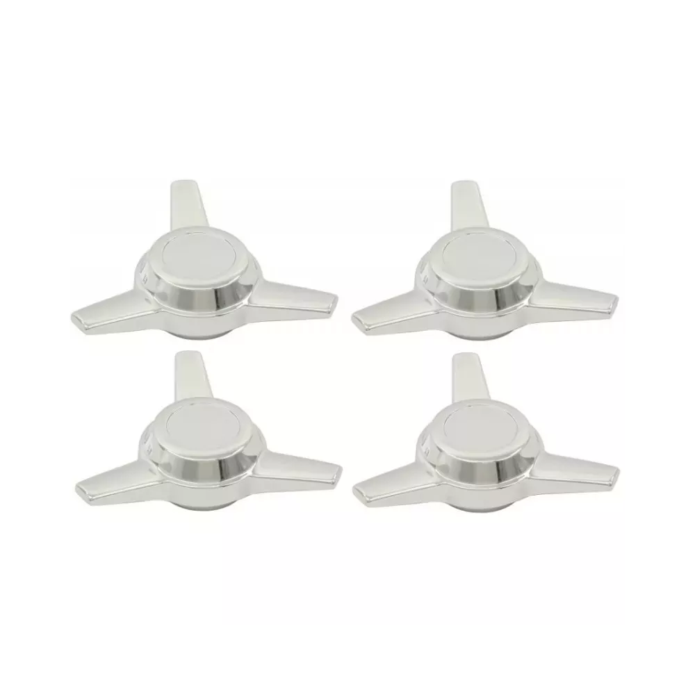 Set 4 étoiles chromées 3 hélices spinners roue | Rétro Jante