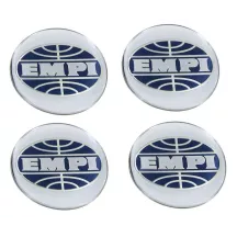 Set 4 autocollants cache-moyeu 43mm Bleu/Noir EMPI ou Blanc GT | Rétro Jante