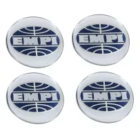 Set 4 autocollants cache-moyeu 43mm Bleu/Noir EMPI ou Blanc GT | Rétro Jante