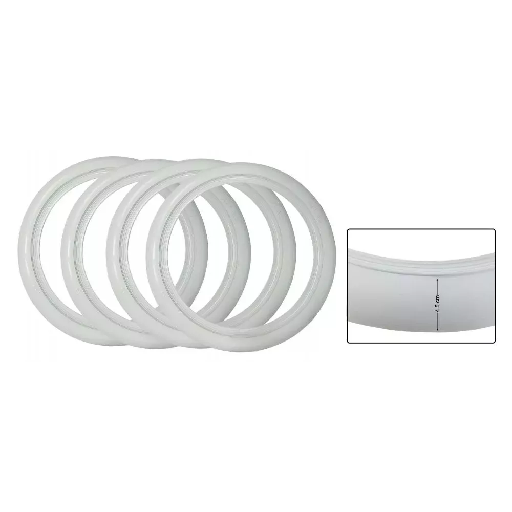 Set de 4 flancs blancs pneu 4,5 cm (10" à 17") | Rétro Jante