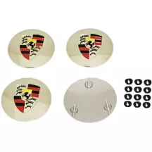 Set de 4 centres d'enjoliveur EMPI, Wolfsburg ou Porsche | Rétro Jante