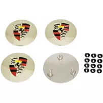 Set de 4 centres d'enjoliveur EMPI, Wolfsburg ou Porsche | Rétro Jante