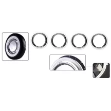 Kit flancs blancs et cerclos inox pour jante 14" ou 15" | Rétro Jante