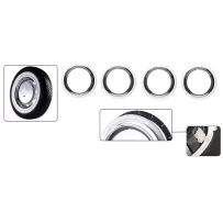 Kit flancs blancs et cerclos inox pour jante 14" ou 15" | Rétro Jante