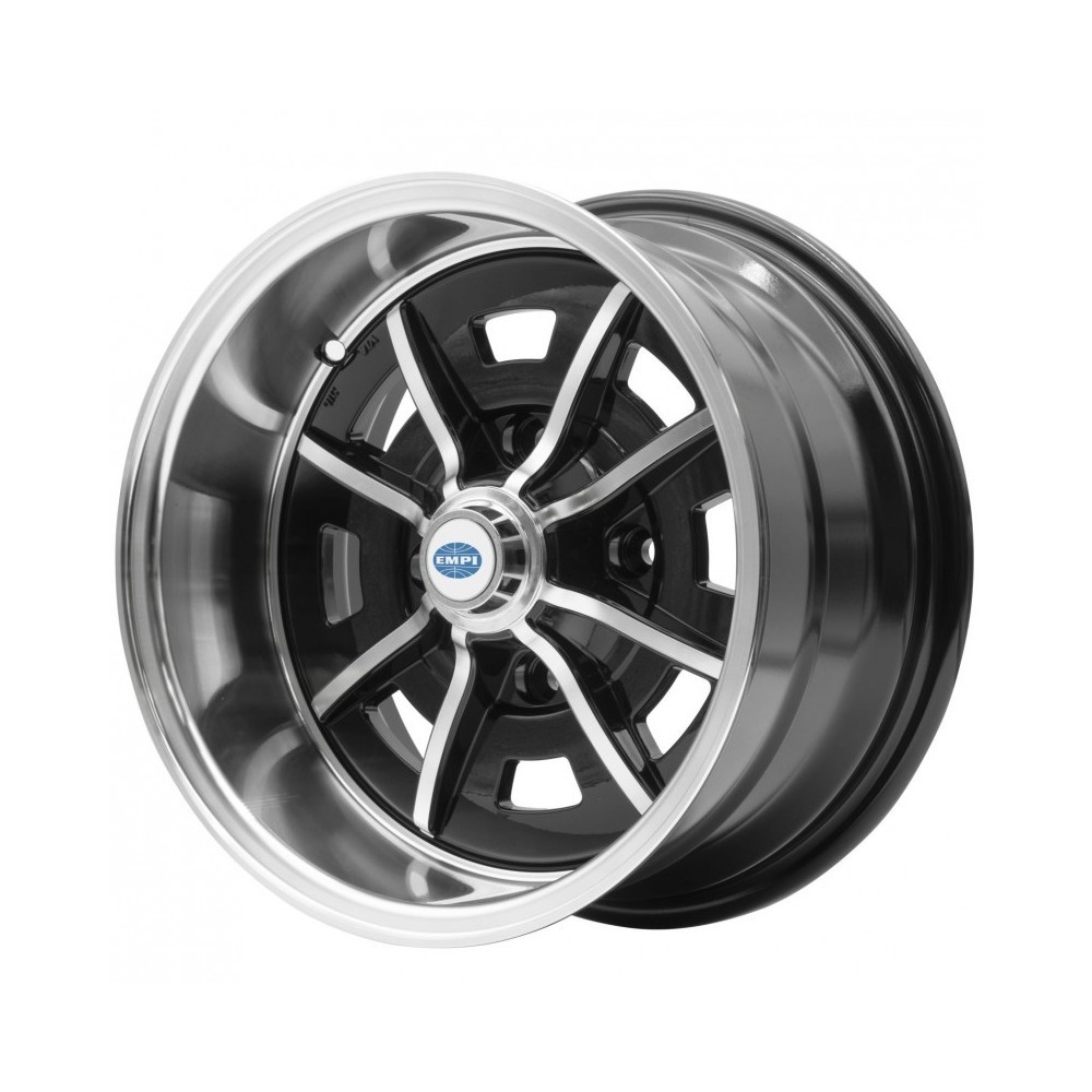 Jante SPRINTSTAR noire et polie 8x15" en 4x130 (ET -18)