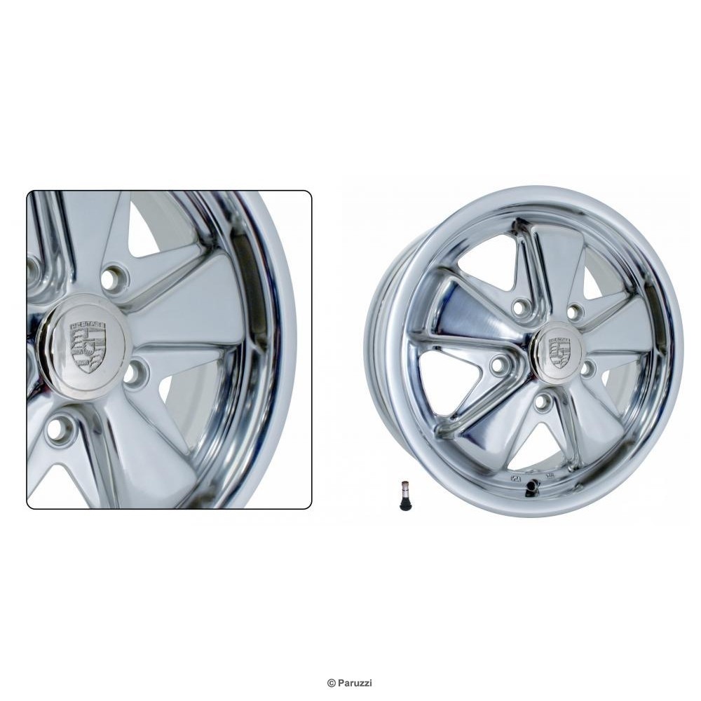 Jantes Fuchs 911, 100% polie avec signe Porsche (la pi√®ce)