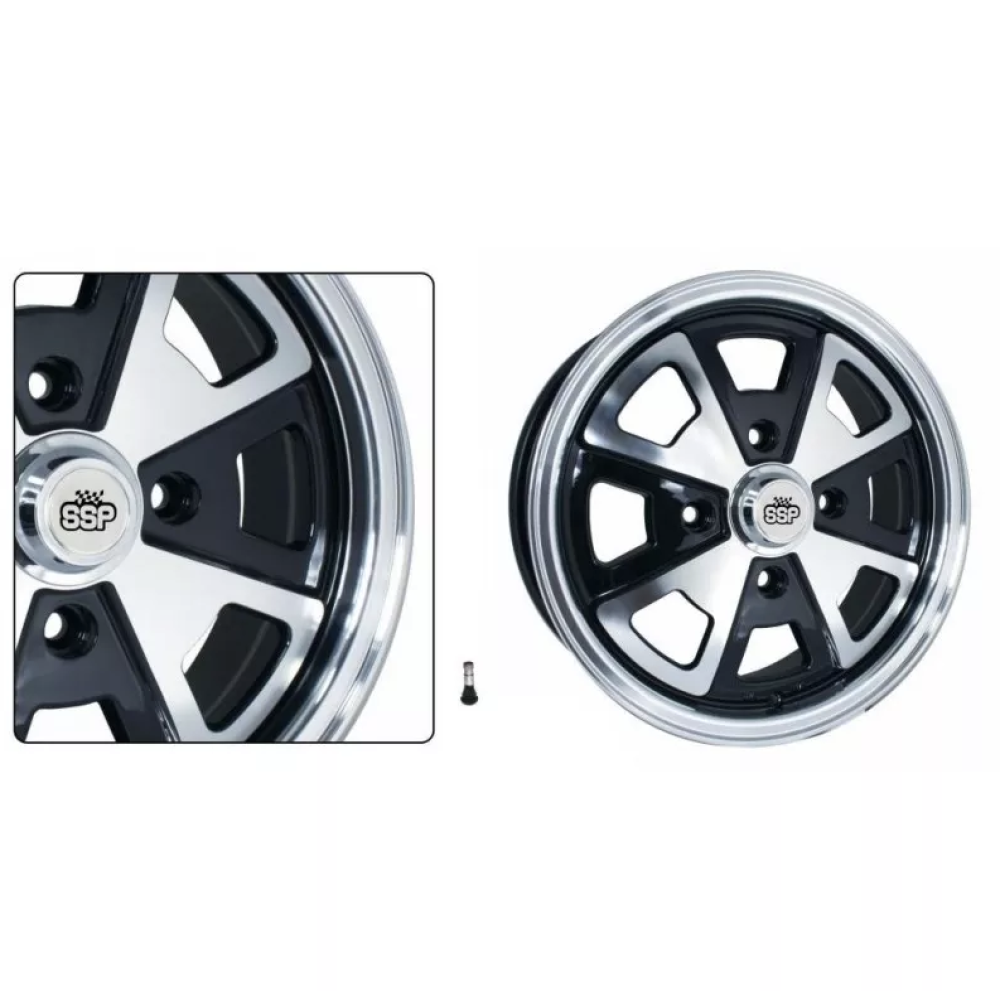 Jante Baby fuchs replica 914 noir brillant (la pi√®ce)