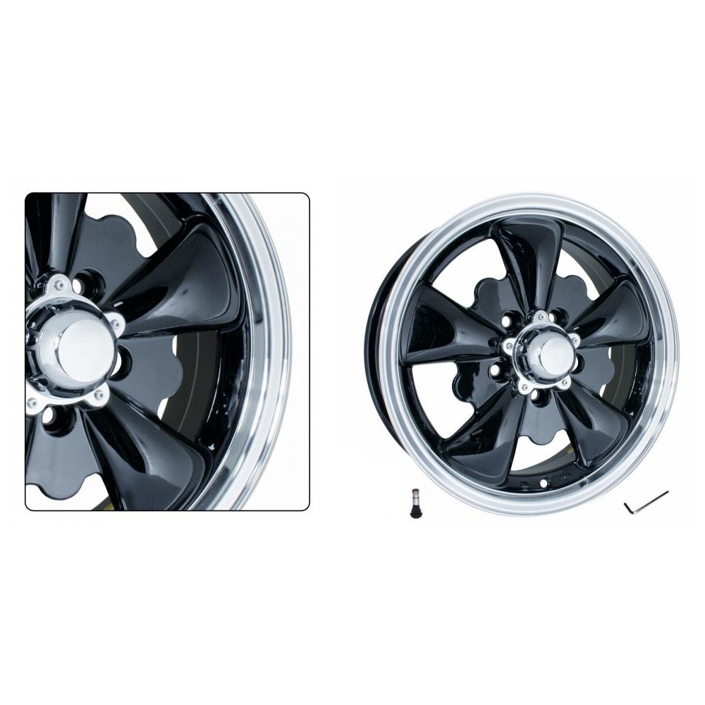 VW 15" 5x205 Jante EMPI SSP 5 branches noire et polie