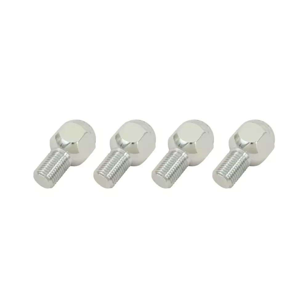 Set de 4 boulons de roue chromés appui bombé 14x1.5 | Rétro Jante