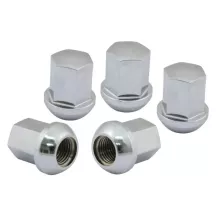 Set 5 écrous alu Porsche 14x1.5 appui bombé Noir/Chrome | Rétro Jante