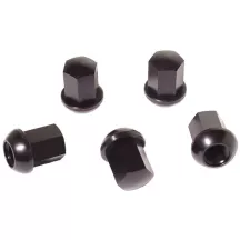 Set 5 écrous alu Porsche 14x1.5 appui bombé Noir/Chrome | Rétro Jante