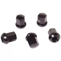 Set 5 écrous alu Porsche 14x1.5 appui bombé Noir/Chrome | Rétro Jante