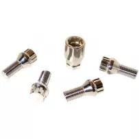 Set 4 boulons antivol roue appui conique (12x1.5 / 14x1.5)