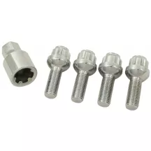 Set 4 boulons antivol roue appui conique (12x1.5 / 14x1.5)