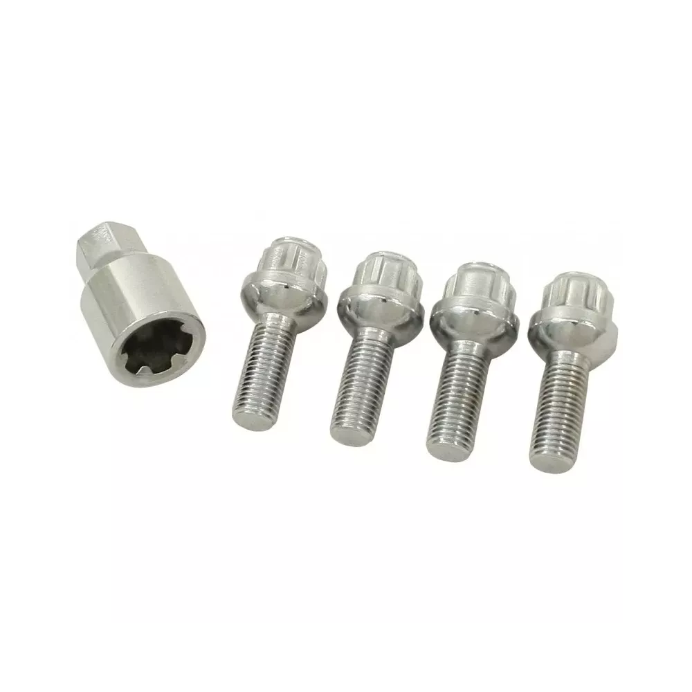 Set 4 boulons antivol roue appui conique (12x1.5 / 14x1.5)