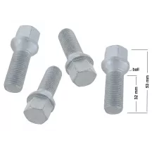 Set 4 boulons roue galvanisés 14x1.5 (32mm) | Rétro Jante