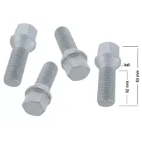 Set 4 boulons roue galvanisés 14x1.5 (32mm) | Rétro Jante