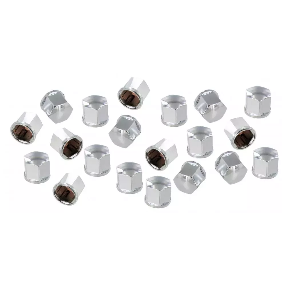 Set 20 cache-boulons écrous chromés 19mm | Rétro Jante