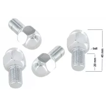 Set de 4 boulons de roue chromés appui bombé 14x1.5 | Rétro Jante
