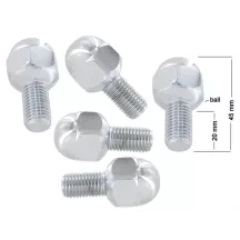 Set de 5 boulons de roue chromés appui bombé 12x1.5 | Rétro Jante